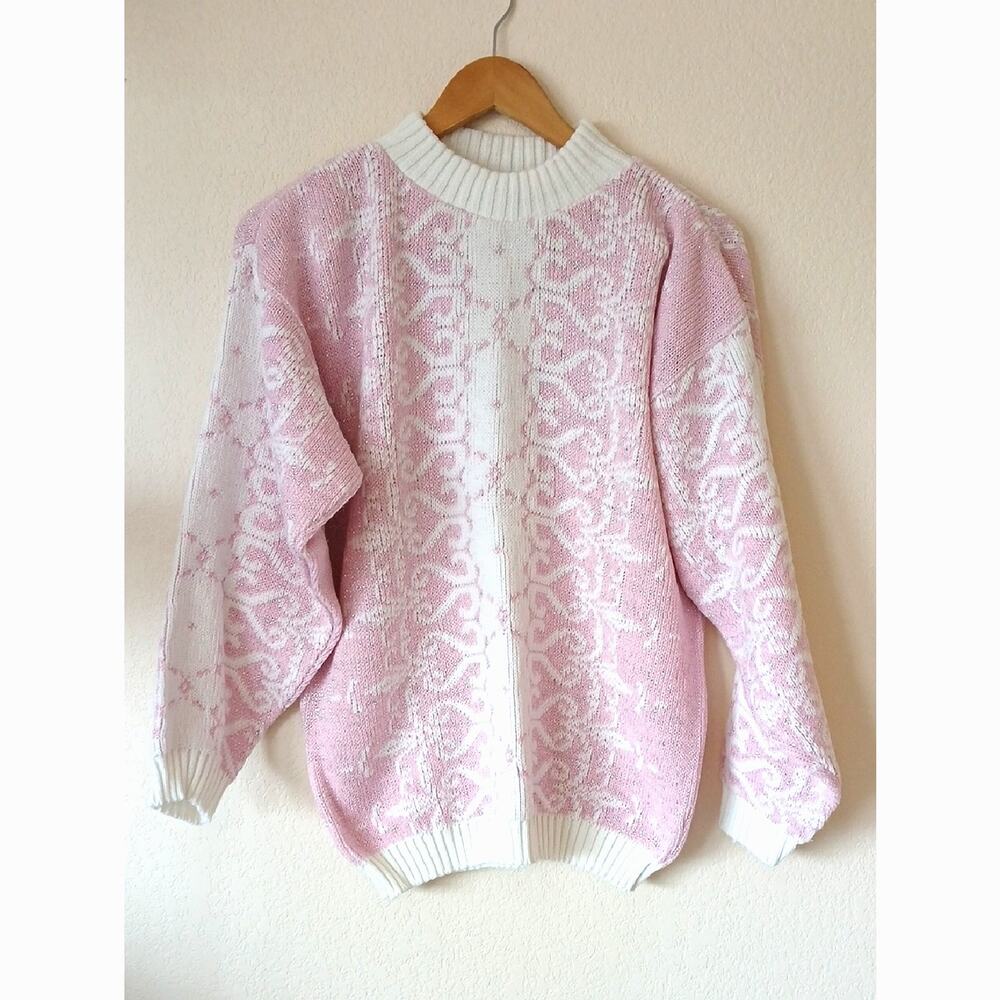 Vintage Nan Dorsey Pink Sparkle 90s Sweater